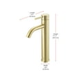 thumbnail image 2 of Elegant Lighting Victor Single Hole Single Handle Bathroom Faucet In Brushed Gold, 2 of 10