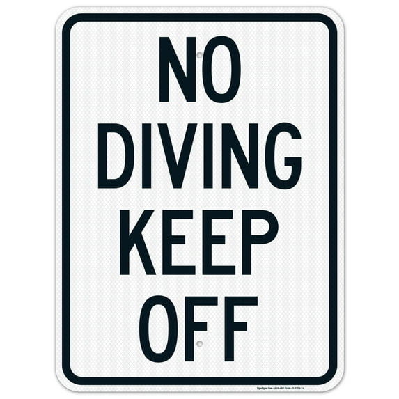 No Diving Keep Off Sign, Pool Sign,
