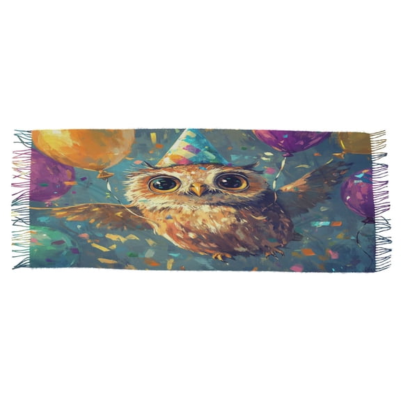 BZSMCE Women Scarf Owl Fly Pattern Simple Pattern Soft Warm Long Large Scarves
