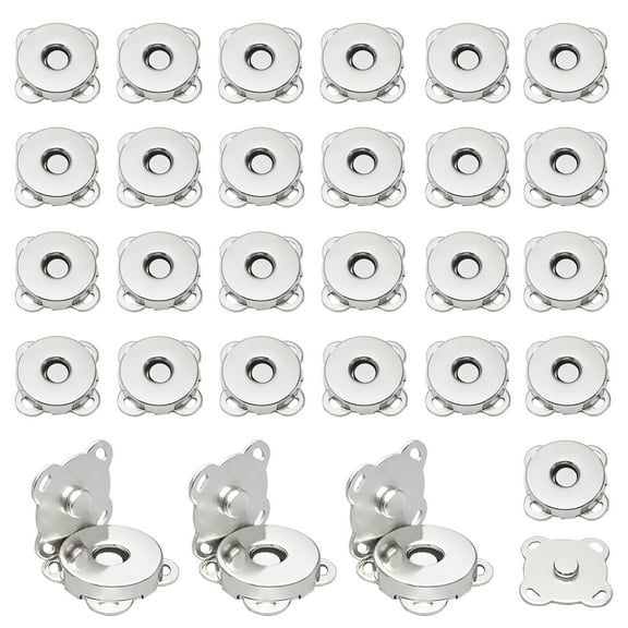 Silver Magnetic Button for Clothes, Bags, Purses,Sewing on Magnetic Snaps for Fabric DIY Craft