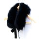 thumbnail image 3 of Sonducket Cuello de piel de zorro de imitación para mujer con correa, abrigo de invierno, decoración de capucha, chal grande falso a la moda, Accesorios de disfraces Caqui, 3 of 6
