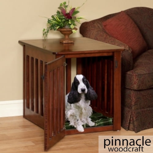Dog Crate End Table Wood Brown Maple Acres Size Medium Withplastic Panadd Pet Mattress The Lift Up Top Walmart Com Walmart Com