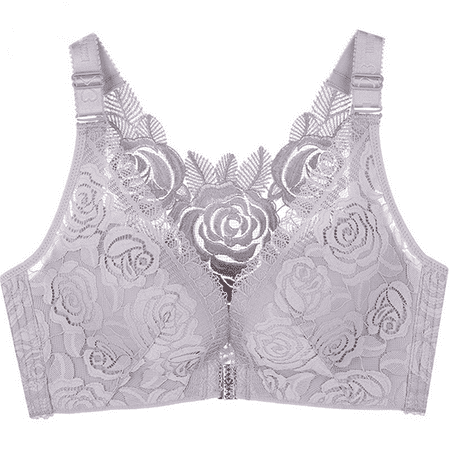 Fulorrnie Bras for Women Plus Size No Underwire Comfort Supportive Front Closure Multiway Full Figure Tie Bra Light Purple 38B