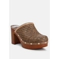 thumbnail image 2 of Jeydena Raffia Platform Clogs In Brown, 2 of 9