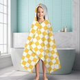 thumbnail image 6 of Yellow White Checkerboard Checkered Pattern Hooded Bath Towel，60"x35" for Ages 3 To 12 Kids, Quick Dry Lightweight Soft Microfiber Hood Beach Towel Cover Up for Kids, 6 of 7