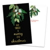 Personalized Hanging Mistletoe Folded Christmas Greeting Card