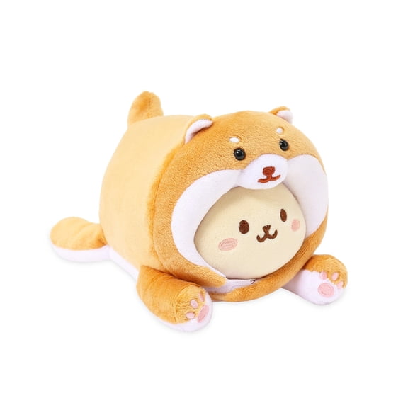 Anirollz Bunniroll Plush Toy in Shiba Inu Outfit, Removable Costume, Soft Stuffed Animal