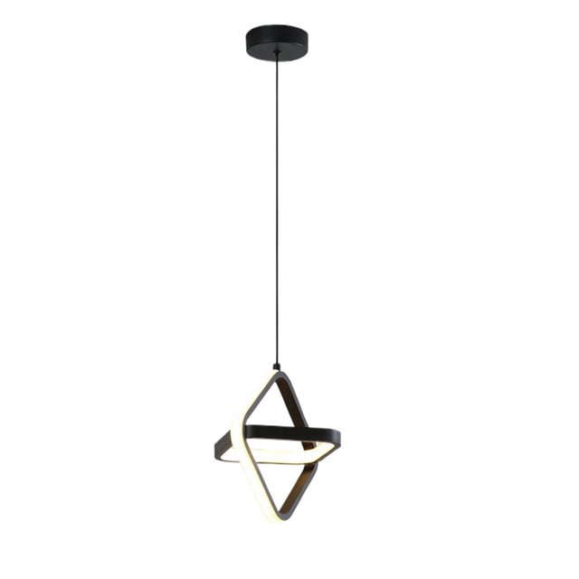 Modern Dimmable LED Pendant Light Fixture, Adjustable Height Simple Decorative Pendant Lighting, Geometric Shape Hanging Lamp, Minimalist Nordic Ceiling Chandelier for Kitchen Bar Bedside
