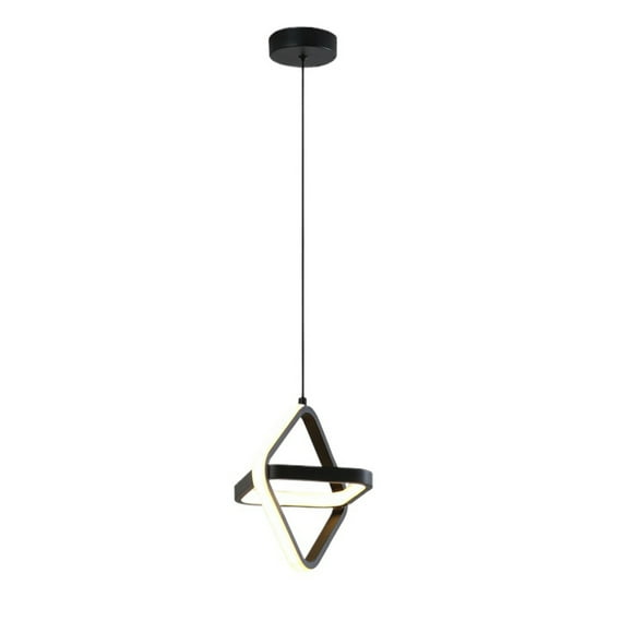 Modern Dimmable LED Pendant Light Fixture, Adjustable Height Simple Decorative Pendant Lighting, Geometric Shape Hanging Lamp, Minimalist Nordic Ceiling Chandelier for Kitchen Bar Bedside