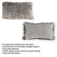 thumbnail image 3 of Somerset Home Himalayan Faux Fur Lumbar Pillow Cover & Insert for Adult, Gray, 12 x 20 inch 1-Piece, 3 of 3