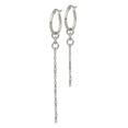 thumbnail image 2 of Primal Steel Stainless Steel Polished Long and Short Chain Dangle Hoop Earrings, 2 of 6