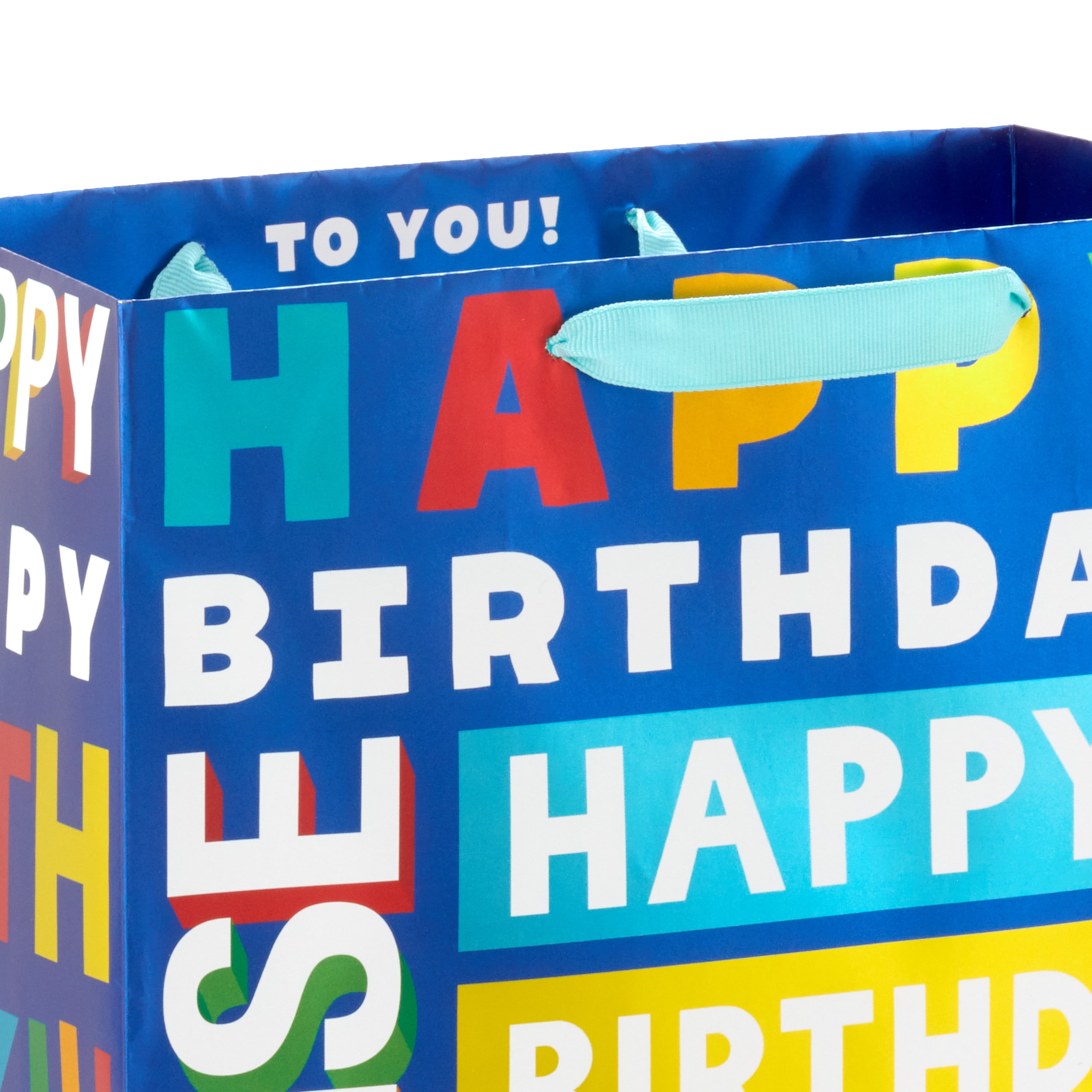 Hallmark Large Birthday Gift Bag (Tossed Words on Blue)