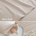 thumbnail image 4 of Shiyou-Ensemble de Draps Grand Size - Ensemble de Draps 4 Pcs avec Poches Profondes - Doux Respirant & Rafraîchissant - Résistant au Rétrécissement & à la Décoloration Grand - Entretien Facile (Beige), 4 of 4