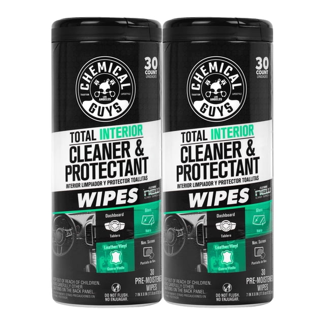 Toallitas limpiadoras y protectoras para interior Chemical Guys, paquete de 2