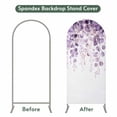 thumbnail image 4 of Purple Eucalyptus Arch Backdrop Cover, Spandex Fitted Wedding Arch Cover, Spring Botanical Plant Aesthetic Round Top Stand Covers for Birthday Ceremony Bridal Shower Party Decor 4x1.65 Ft, 4 of 9