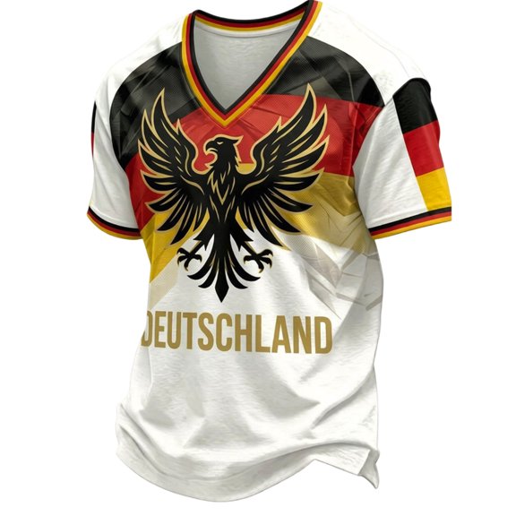 2026 Germany Soccer Mens Tshirts Short Sleeve Casual Crewneck Pullover Summer Tops Soccer Shirt for Men Indoor Outdoor Activities Daily Wear