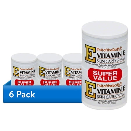 (6 pack) Fruit of the Earth Vitamin E Skin Care Cream Super Value 4 Oz. 2 pack