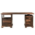 thumbnail image 2 of Taran Designs Darcy 4-drawer Live Edge Solid Wood Writing Desk in Dark Brown, 2 of 9