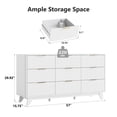 thumbnail image 6 of Ktaxon Modern 9 Drawer Dresser Fluted Wood Chest of Drawers with Soft Close Slides Storage Cabinet for Bedroom, Living Room, Entryway White, 6 of 10
