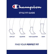 Champion Men’s No Show Socks 8 Pack – Half Terry Cushion, Moisture-Wicking, Arch Support, Stretch Comfort, Sizes 6–12.5