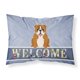thumbnail image 1 of ""Caroline'S Treasures Funda De Almohada Estándar De Bienvenida Con Diseño De Bulldog Inglés, Color Rojo Y Blanco"", 1 of 1