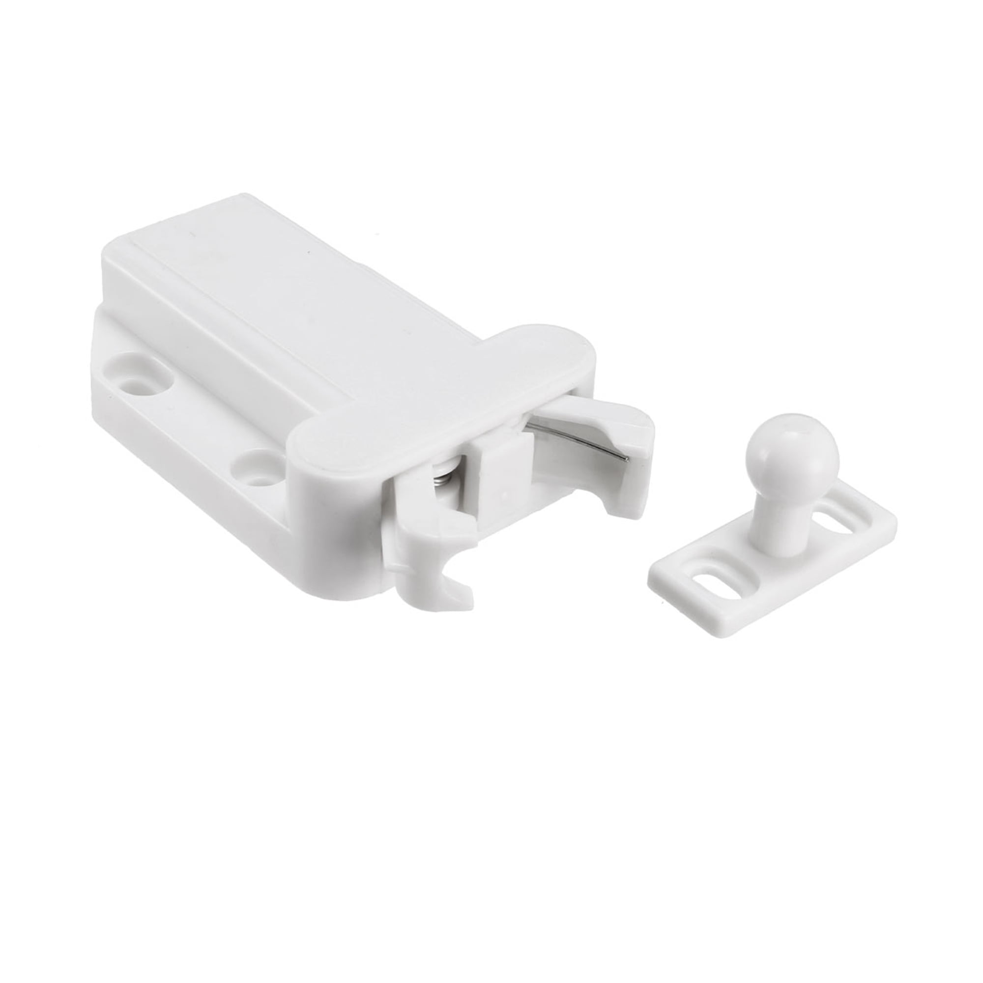 Uxcell Push Open Latch Lock Touch Catch for Cabinet ABS White
