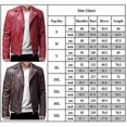 thumbnail image 3 of Hombres Moda Pu Cuero Abrigo Slim Fit Biker Motocicleta Chaqueta Bomber Cremallera Outwear, 3 of 3