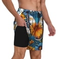 thumbnail image 2 of Daiia Spring Butterfly Flowers Mens Swim Trunks Swim Shorts Quick Dry Swim Shorts with Mesh Lining Pockets-Small, 2 of 9