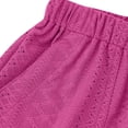 thumbnail image 6 of Delayuji Women's Short Cotton Linen Hollow Solid Color Tie Up Casual Elastic Short with Pockets Summer, 6 of 6