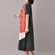 thumbnail image 5 of Vestido vintage de algodón para mujer, vestido suelto de manga corta Irfora Gris oscuro XXL, 5 of 7