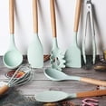 thumbnail image 4 of Silicone Kitchen Utensils Set ,Non-stick Kitchenware Cooking Tools Spoon Spatula Ladle Egg Beaters Tool Gadget Accessories  (Green,9pcs), 4 of 5