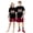 Black, variant on LuLiaMenton Matching Couples Christmas Pajamas Tropical Palm Green Plaid Short Sleeve Shorts Set
