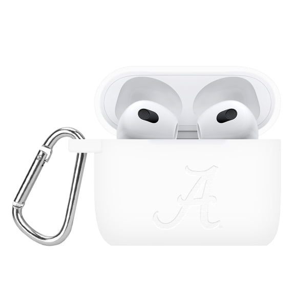 Alabama Crimson Tide Engraved Silicone Case Cover Compatible with Apple AirPods Gen 3 (White) by Affinity Bands