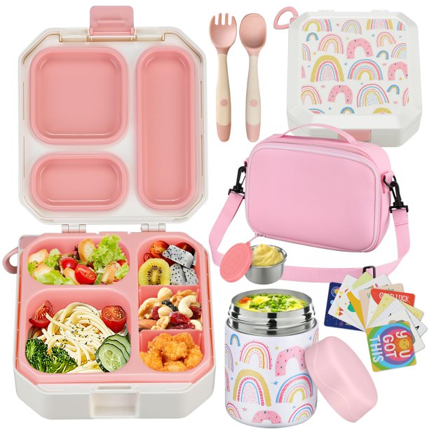 Lonchera Bento Wiwens para niños con sopa térmica de 350 ml con 5 compartimentos