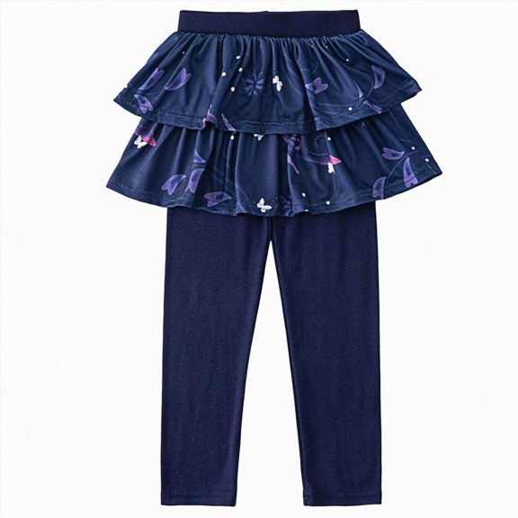 Splozh Baby Leggings Kids Girls Warm Cute Leggings with Ruffle Tutu Skirt Pants Little Girls Footless Leggings with Ruffle Tutu Skirt Pants,Purple,8-9 Years