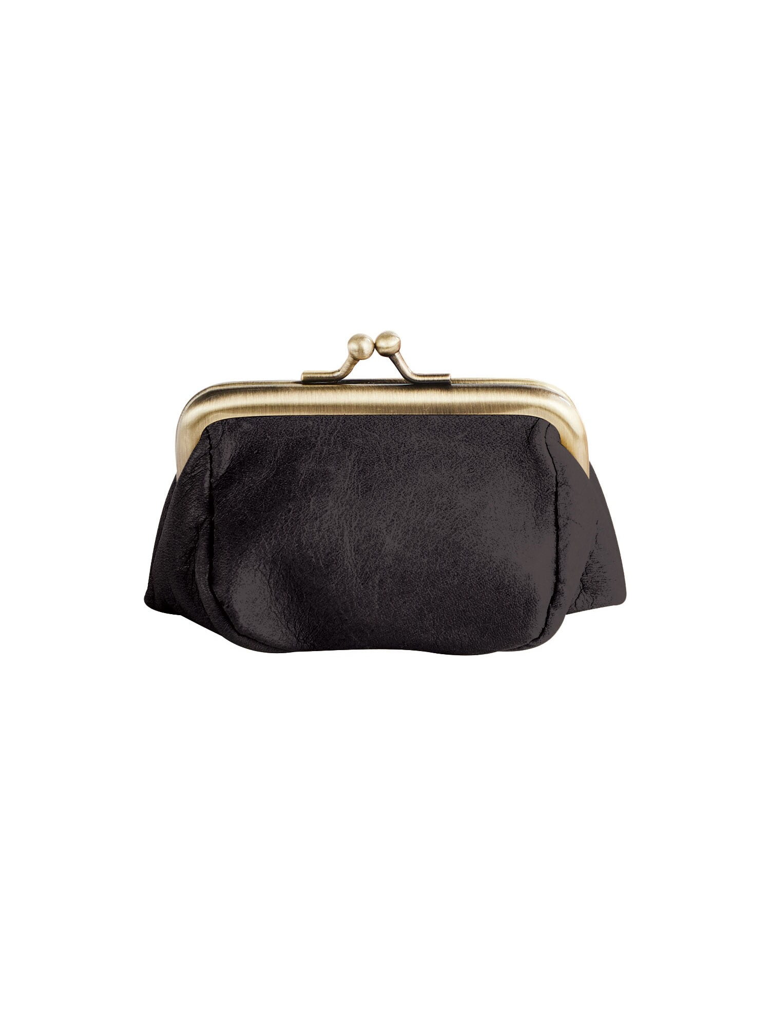 FLORIANA Women's Leather Coin Purse Kiss Lock Closure Coin Holder