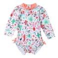 thumbnail image 3 of DPOIS Baby Kids Girls One-piece Rash Guard UPF 50+ Sun Protection Swimsuits, 3 of 5