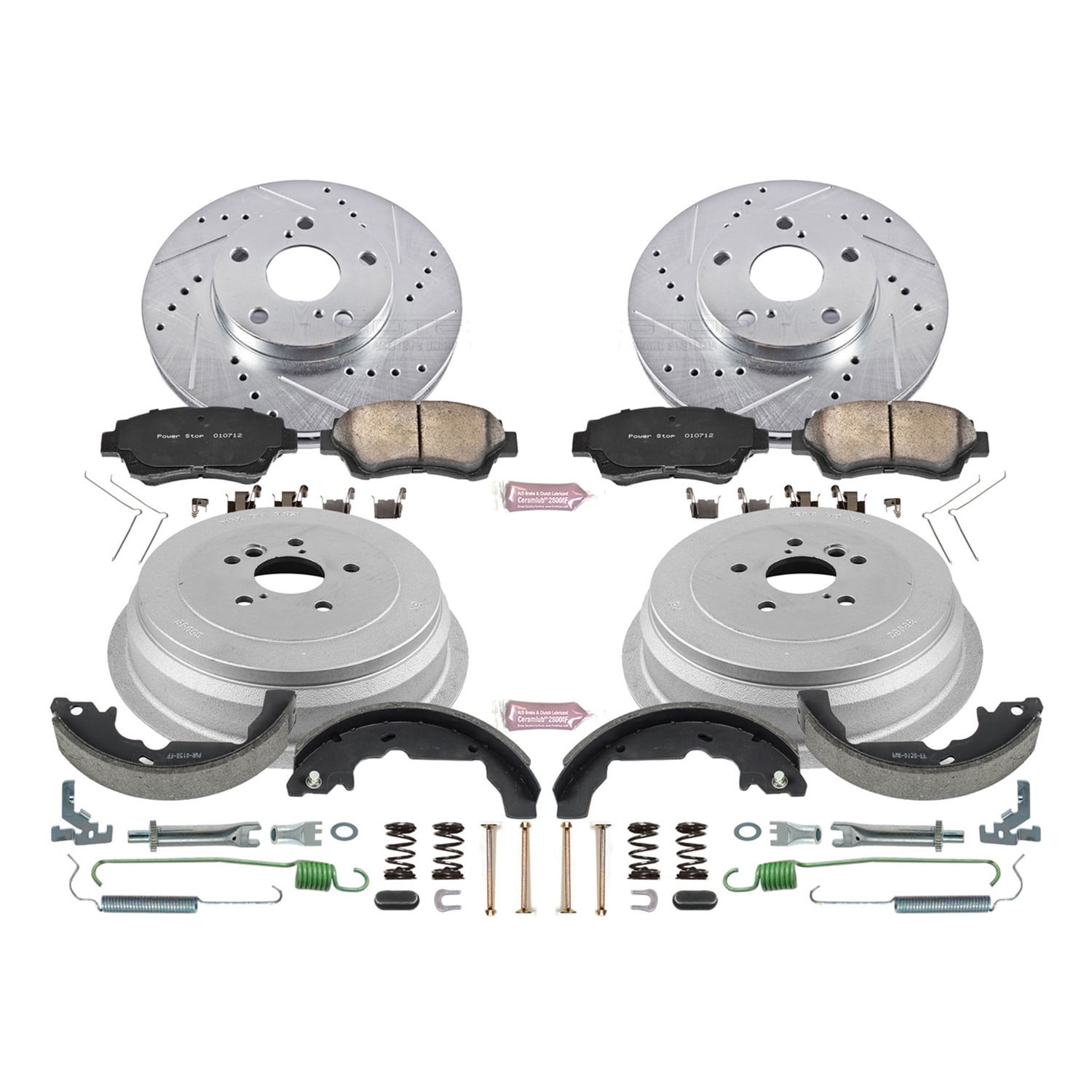 PowerStop Front and Rear Z23 Evolution Sport Brake Pad Rotor Drum and Shoe Kit Fits: TOYOTA Select Models K15179DK