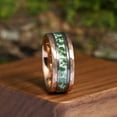 thumbnail image 4 of Green Agate Tungsten Ring Hammered Crushed For Men Statement Ring Anniversary Ring 8mm, 4 of 6