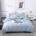thumbnail image 3 of La ropa de cama de color sólido cepillado de tres piezas de color liso se puede equipar con una sábana ajustable y una funda de almohada de varias piezas., 3 of 6