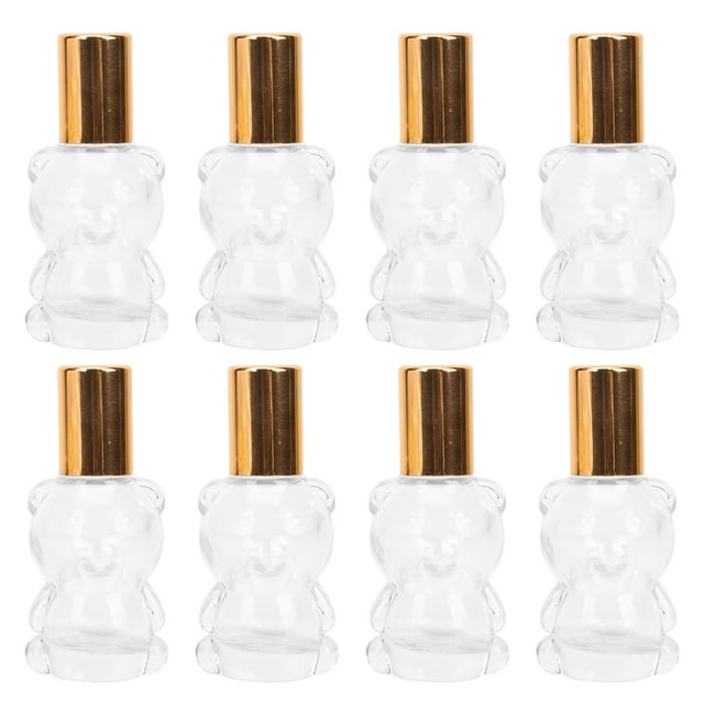 MasteelfCA 8PCS Portable Bear Roller Bottle Compact Perfume Sub Bottle Transparent Travel Bottle