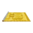 thumbnail image 2 of Ahgly Company Machine Washable Indoor Square Abstract Yellow Modern Area Rugs, 7' Square, 2 of 4