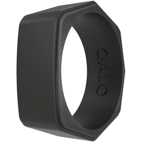 QALO Men's Rubber Silicone Ring, Frost & Forest Ridgeline Strata, Silicone Rubber Wedding Band, Breathable, Durable Wedding Ring for Men, 9mm Wide 1.85mm Thick, Multi Sizes