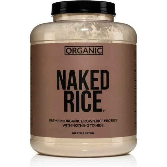 Naked Rice - Organic Brown Rice Protein Powder - Vegan Protein Powder - 5Lb Bulk, GMO Free, Gluten Free & Soy Free. Plant-Based Protein, No Artificial Ingredients - 76 Servings
