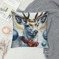 thumbnail image 2 of Qinduosi Blue Snowman Pillow Covers Set of Winter Christmas Throw Pillow Covers Linen Glitter Cushion Case Decoration for Sofa Outdoor Home, 2 of 5