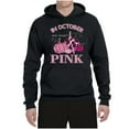 thumbnail image 2 of Wild Bobby In October We Wear Pink Pumpkin Cheetah Print Breast Cancer Awareness Unisex Hoodie Sweatshirt, Black, Small, 2 of 6