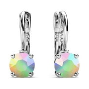Cate & Chloe Lyric "Enchanted" 18k White Gold Drop Earrings with Swarovski Opal