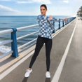thumbnail image 6 of FORMRS Womens Long Sleeve Shirts UPF 50+ Sun Protection Quick Dry Fishing Hiking Tops, Size S-2XL, Blue and Gray Plaid Pattern, 6 of 8