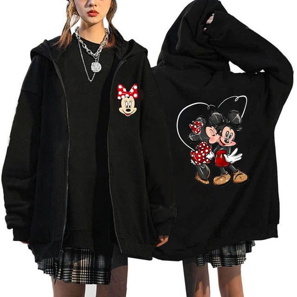 Sudaderas Y2k de los años 90 con cremallera de Minnie, sudaderas con capucha de Mickey Mouse y Disney, chaqueta Harajuku para mujer, ropa de calle de dibujos animados Unisex