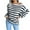 White, variant on Herrnalise Women's Knitted Crop Tops Women Fashion Casual Stripes Casual Loose Long Sleeve Sweater Short Pullover Jumper Sweaters